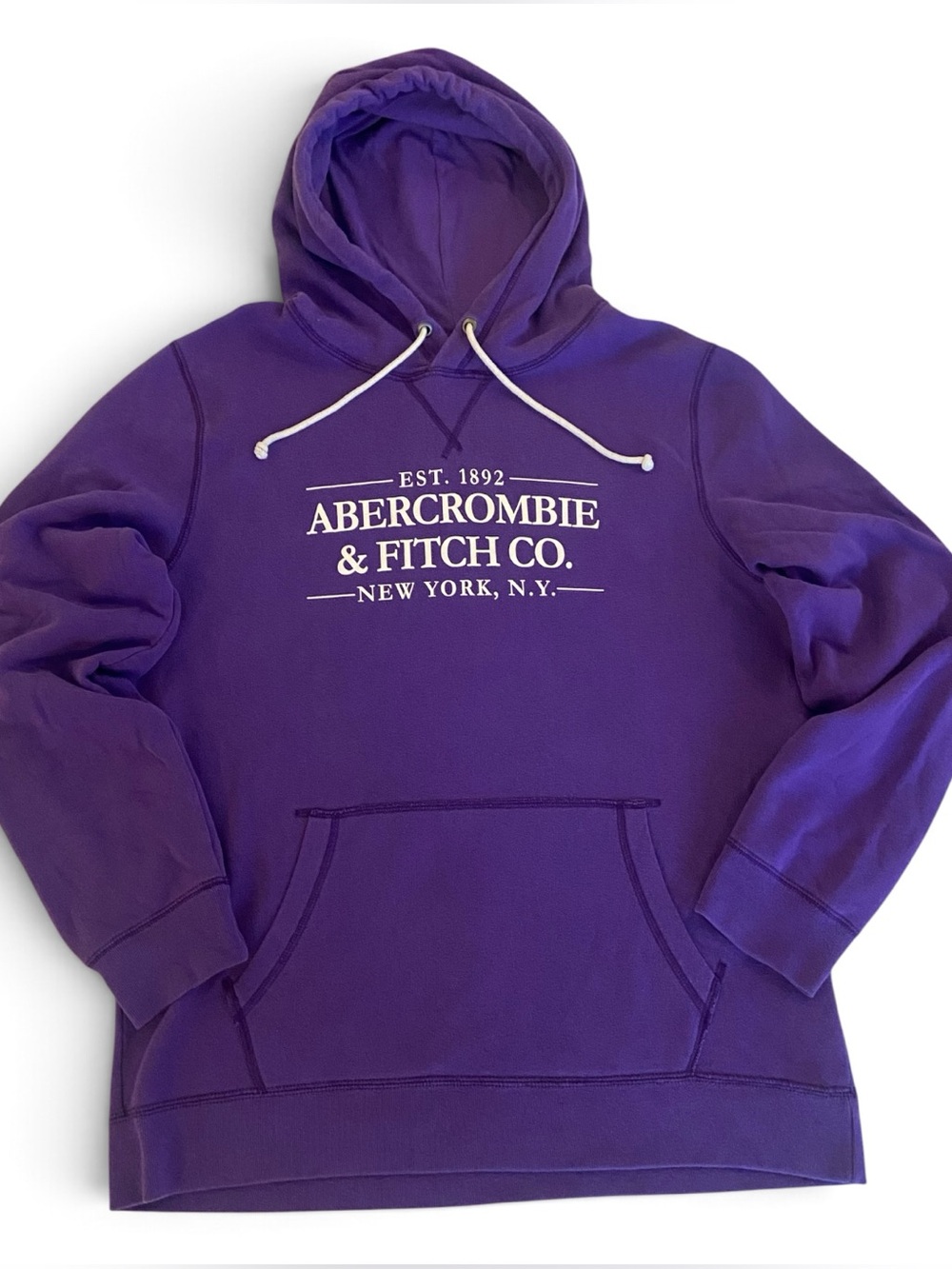 Vintage Y2K Abercrombie & Fitch Spellout Hoodie Men's Large L Pullover Purple